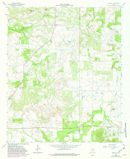 Classic USGS Markley Texas 7.5'x7.5' Topo Map Image