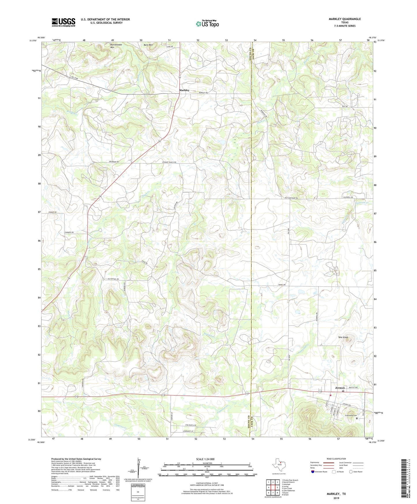 Markley Texas US Topo Map Image