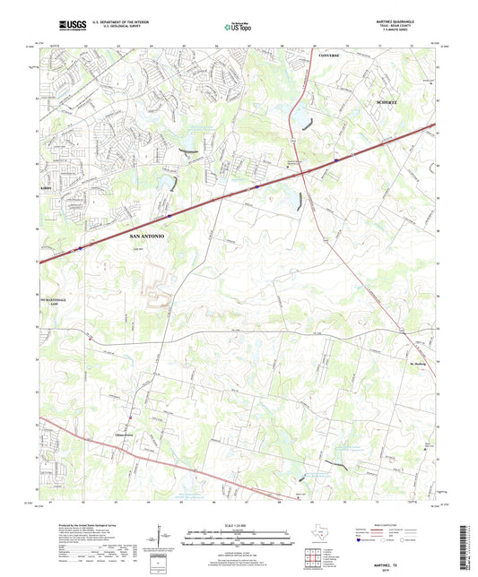 Martinez Texas US Topo Map Image