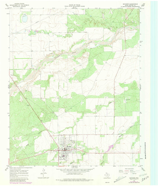Classic USGS Matador Texas 7.5'x7.5' Topo Map Image