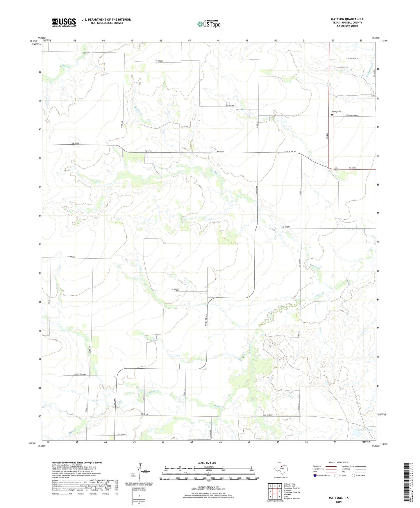 Mattson Texas US Topo Map Image