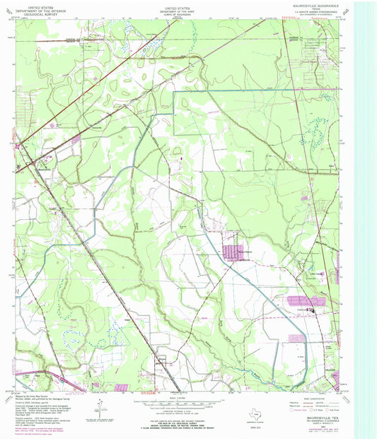 Classic USGS Mauriceville Texas 7.5'x7.5' Topo Map Image