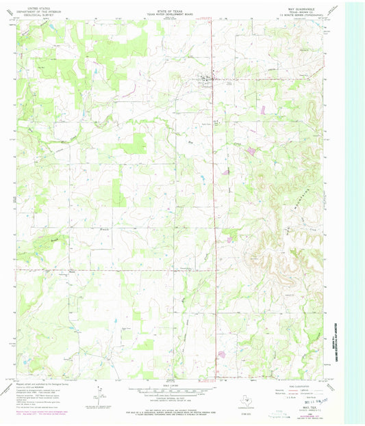 Classic USGS May Texas 7.5'x7.5' Topo Map Image