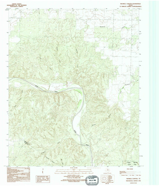Classic USGS Maybell Canyon Texas 7.5'x7.5' Topo Map Image