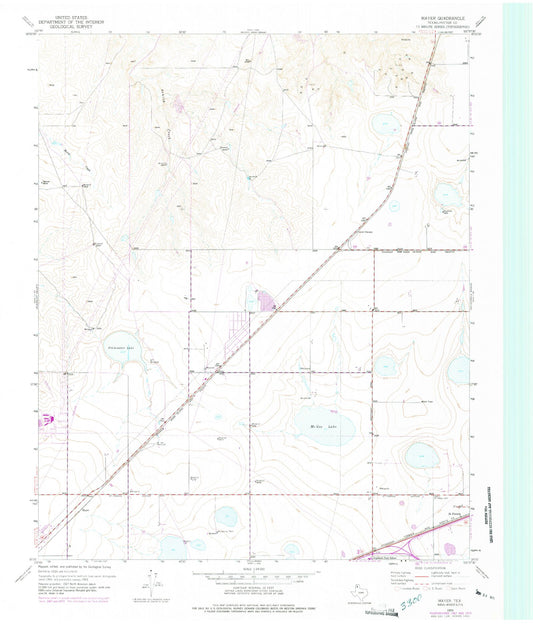 Classic USGS Mayer Texas 7.5'x7.5' Topo Map Image