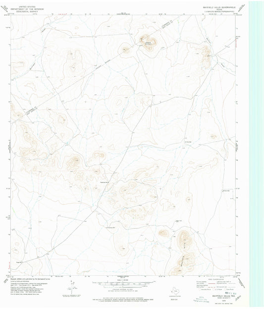 Classic USGS Mayfield Hills Texas 7.5'x7.5' Topo Map Image