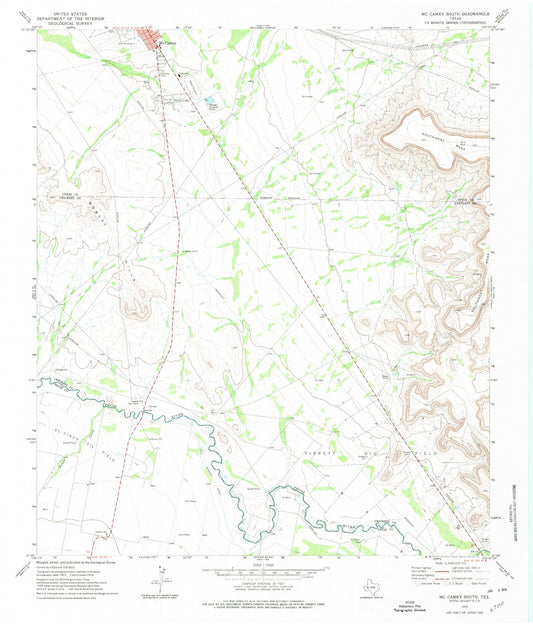 Classic USGS McCamey South Texas 7.5'x7.5' Topo Map Image
