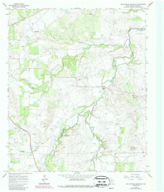Classic USGS McCathrine Mountain Texas 7.5'x7.5' Topo Map Image