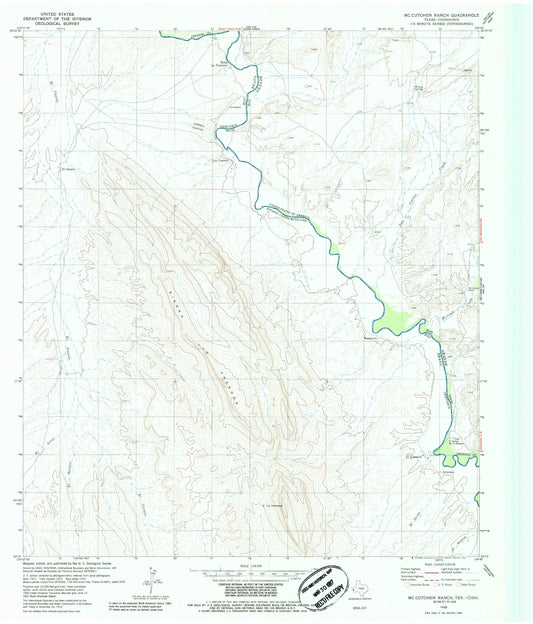 Classic USGS McCutchen Ranch Texas 7.5'x7.5' Topo Map Image