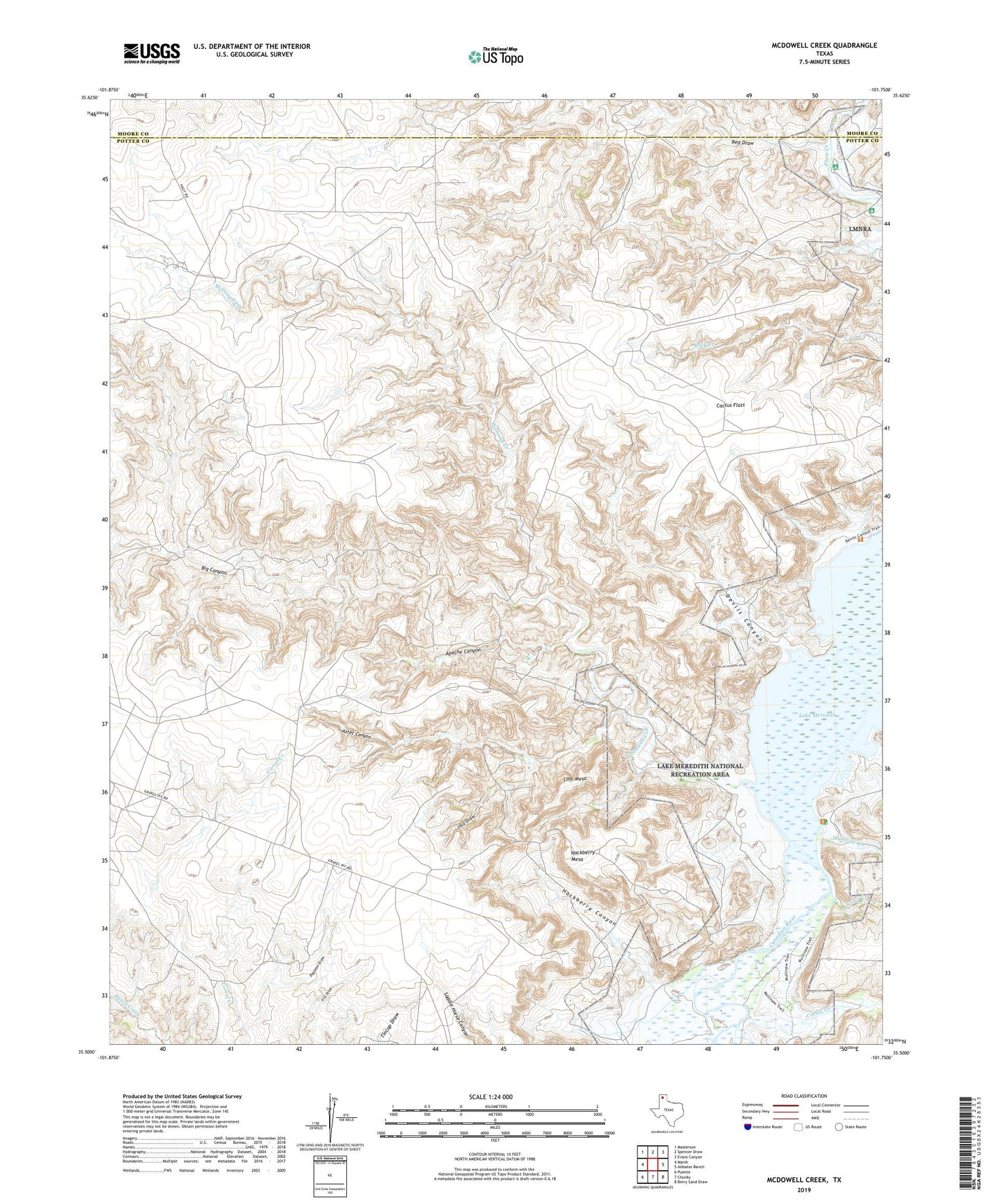 McDowell Creek Texas US Topo Map Image