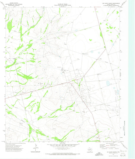Classic USGS McElroy Ranch Texas 7.5'x7.5' Topo Map Image