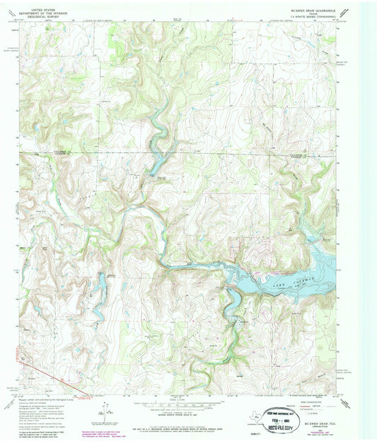 Classic USGS McEwen Draw Texas 7.5'x7.5' Topo Map Image