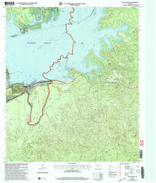 Classic USGS McGee Bend Texas 7.5'x7.5' Topo Map Image