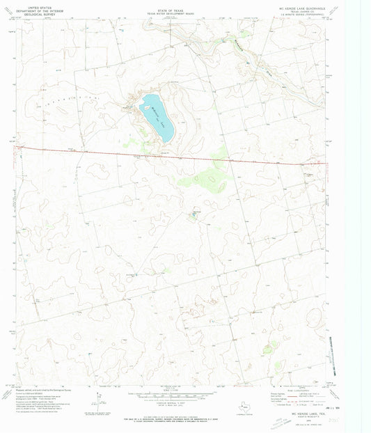 Classic USGS McKenzie Lake Texas 7.5'x7.5' Topo Map Image