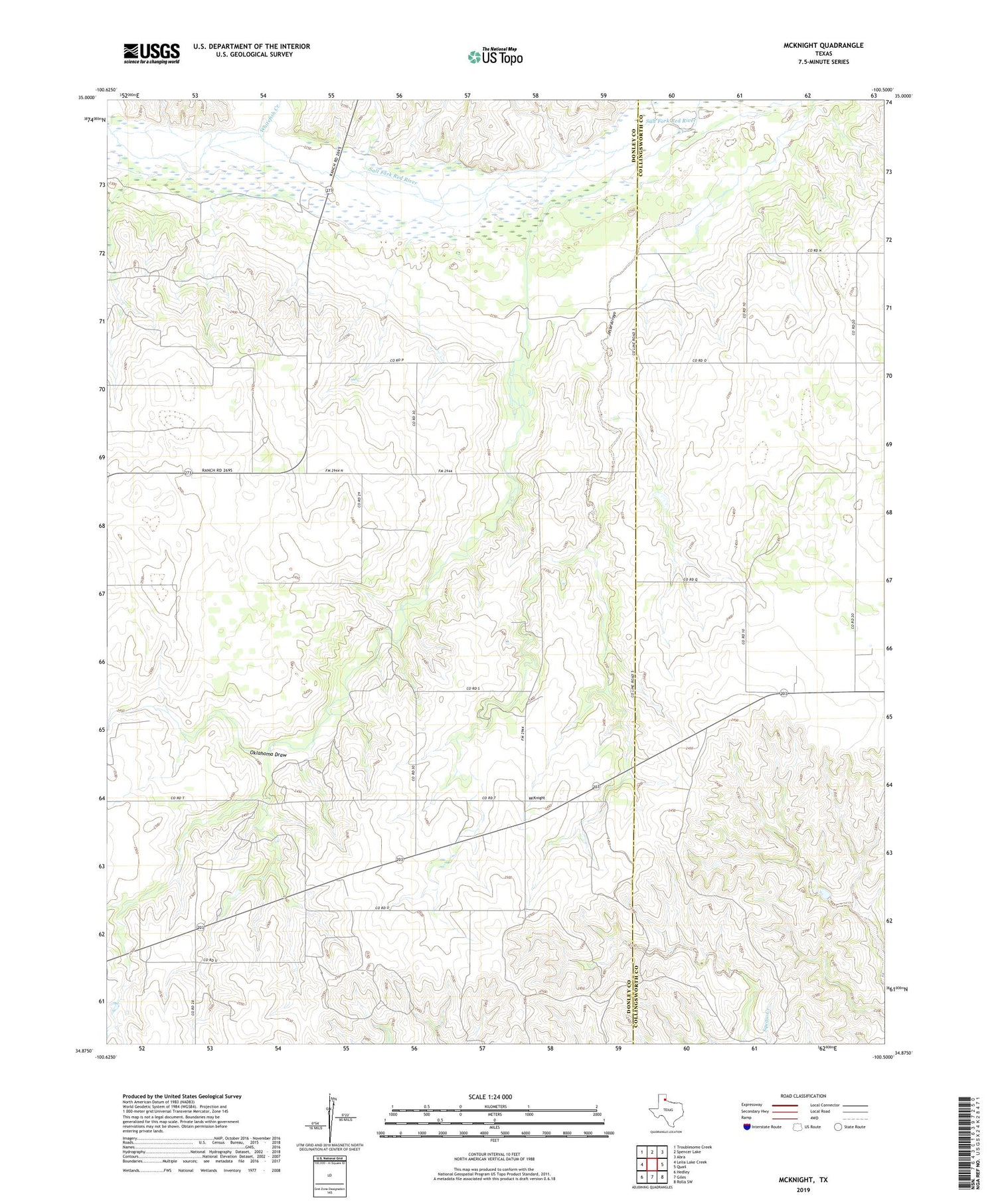 McKnight Texas US Topo Map Image