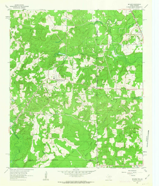 Classic USGS McLeod Texas 7.5'x7.5' Topo Map Image