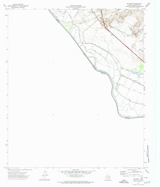 Classic USGS McNary Texas 7.5'x7.5' Topo Map Image