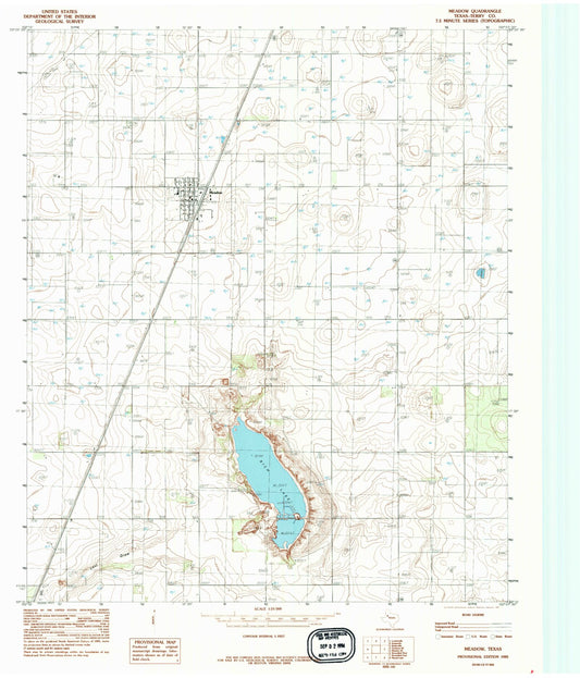 Classic USGS Meadow Texas 7.5'x7.5' Topo Map Image