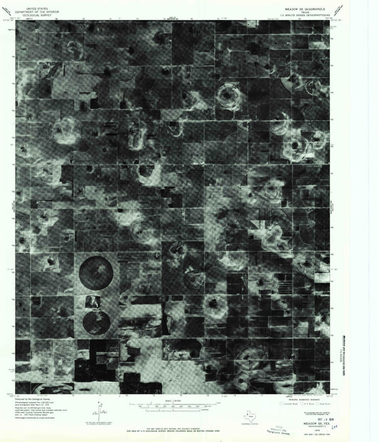 Classic USGS Meadow SE Texas 7.5'x7.5' Topo Map Image