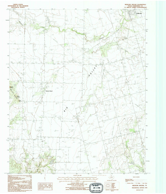 Classic USGS Medicine Mound Texas 7.5'x7.5' Topo Map Image