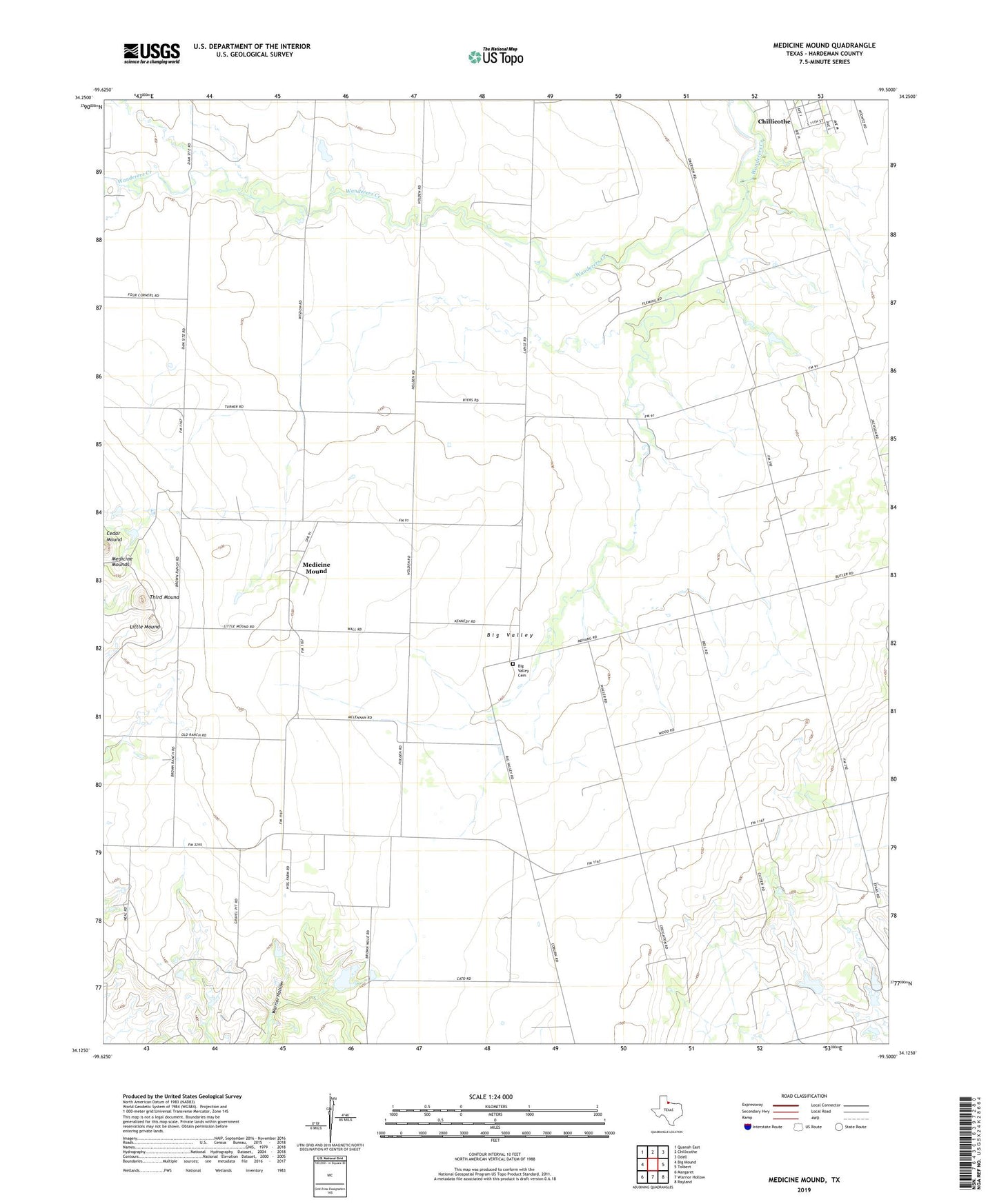 Medicine Mound Texas US Topo Map Image