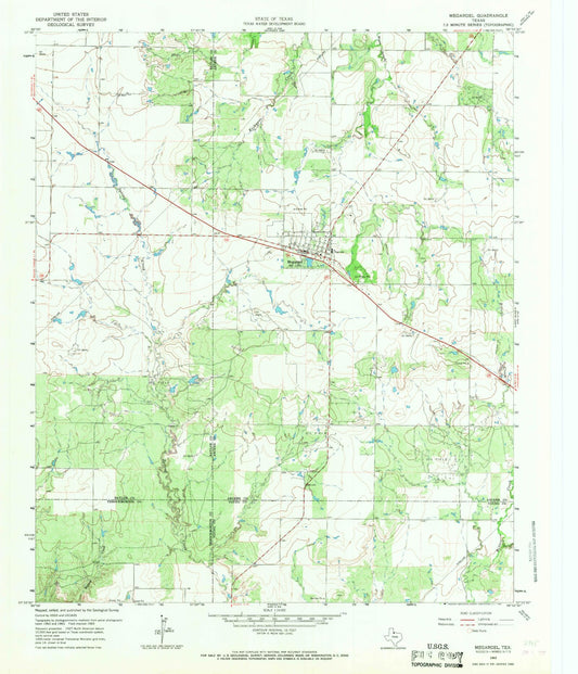 Classic USGS Megargel Texas 7.5'x7.5' Topo Map Image