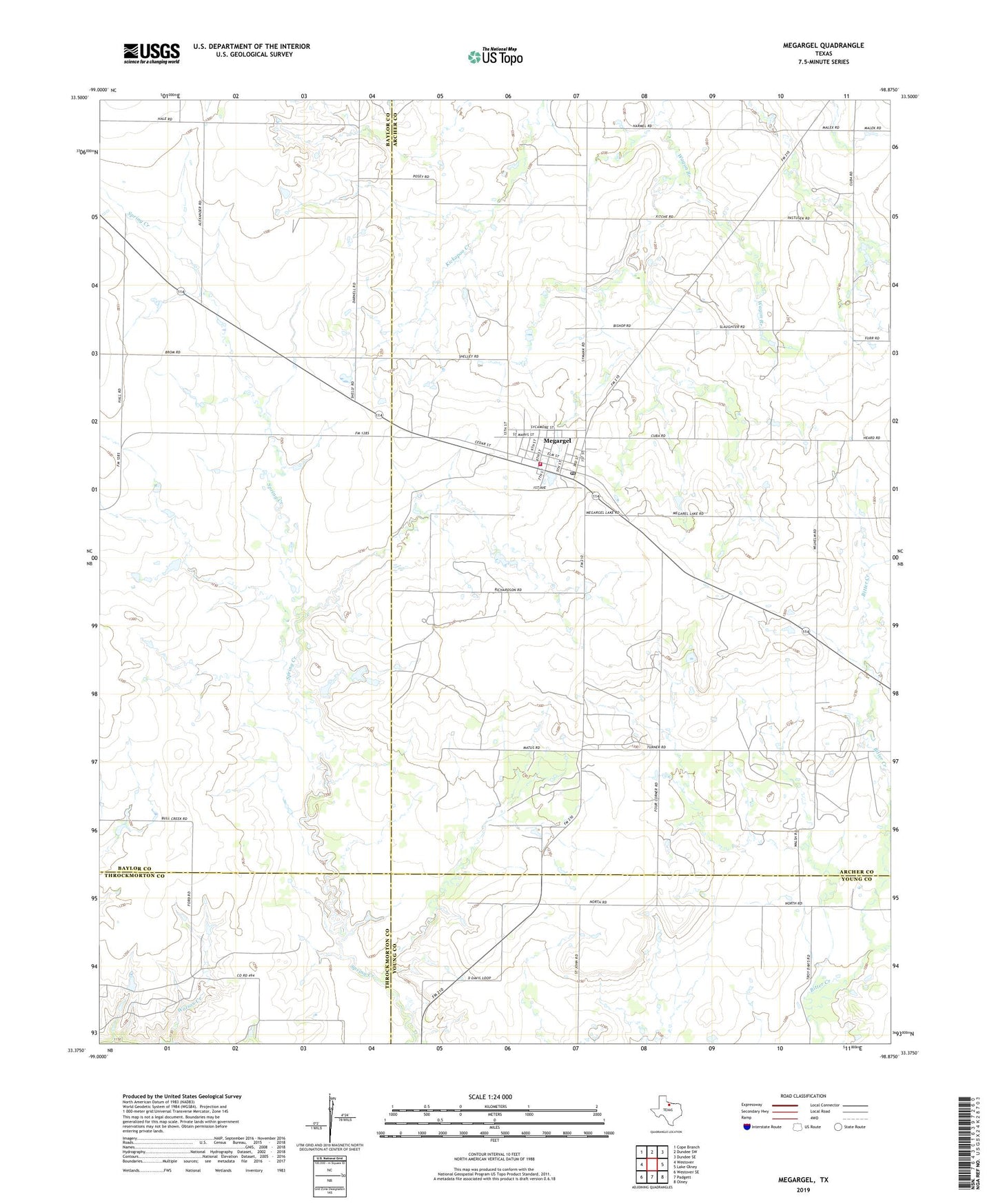 Megargel Texas US Topo Map Image