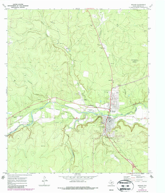 Classic USGS Menard Texas 7.5'x7.5' Topo Map Image