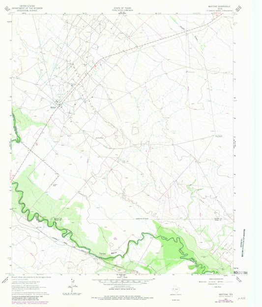 Classic USGS Mentone Texas 7.5'x7.5' Topo Map Image