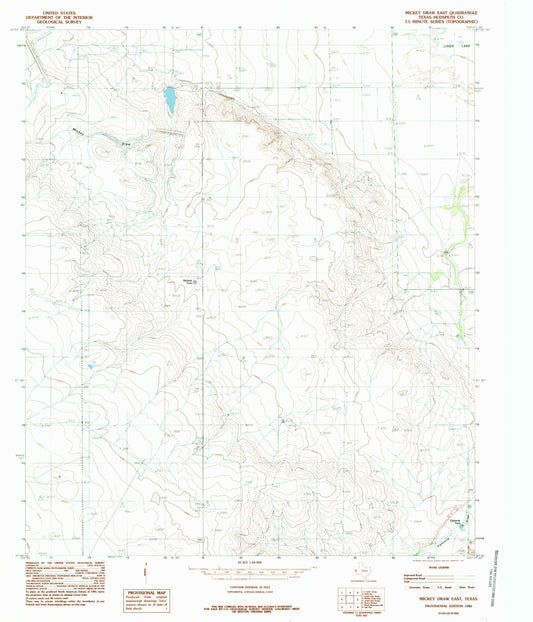 Classic USGS Mickey Draw East Texas 7.5'x7.5' Topo Map Image