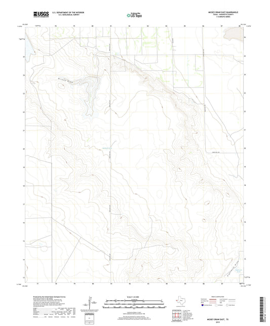 Mickey Draw East Texas US Topo Map Image