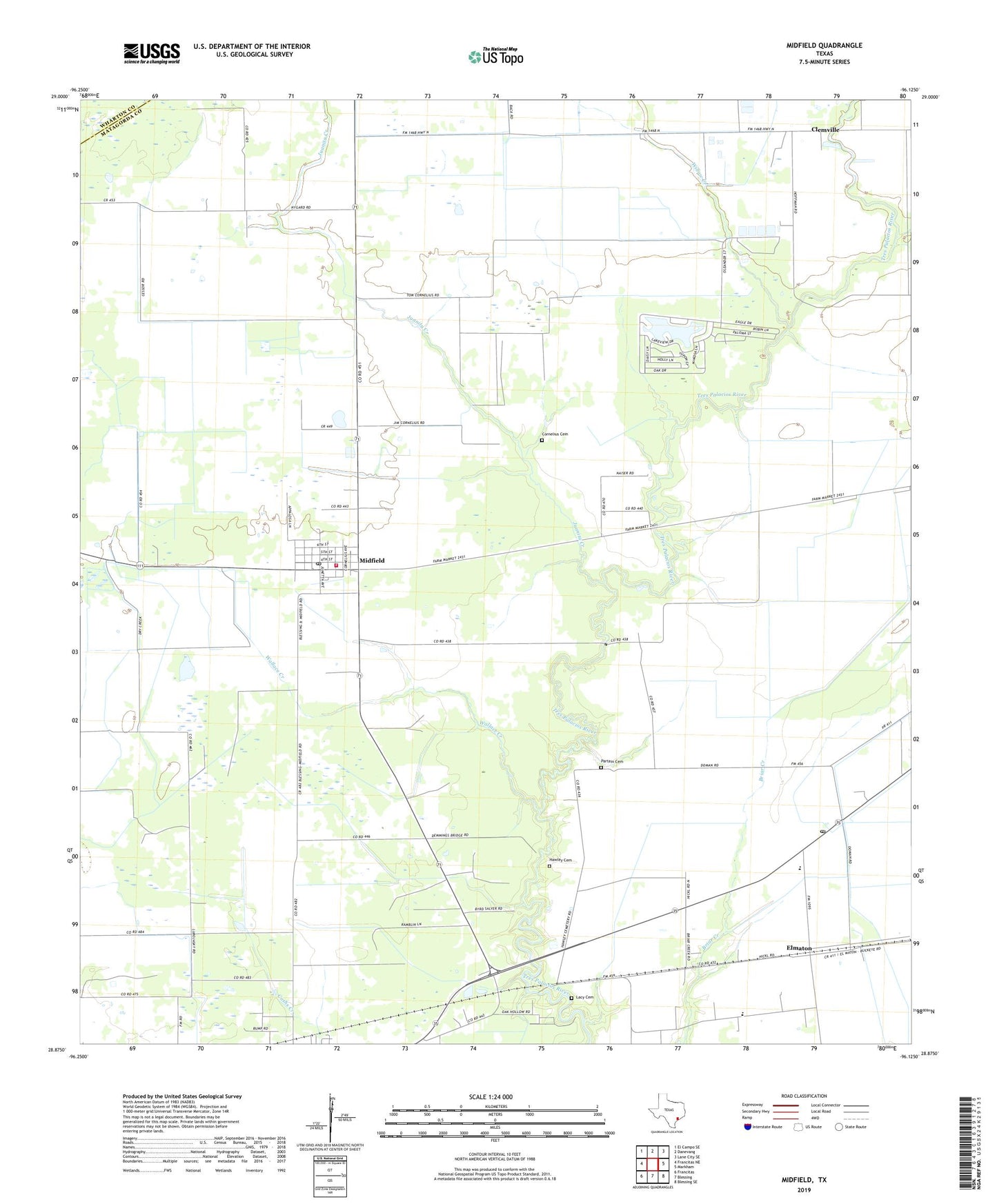 Midfield Texas US Topo Map Image
