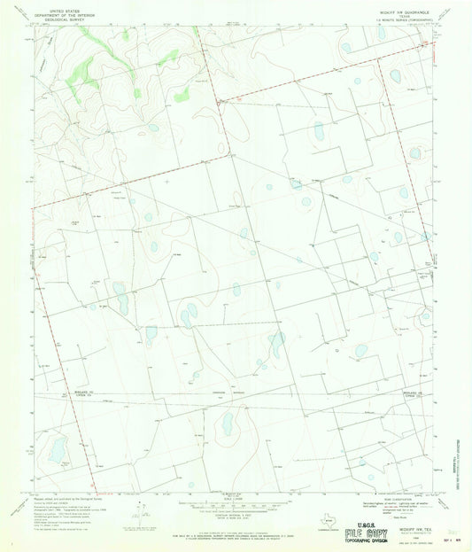 Classic USGS Midkiff NW Texas 7.5'x7.5' Topo Map Image
