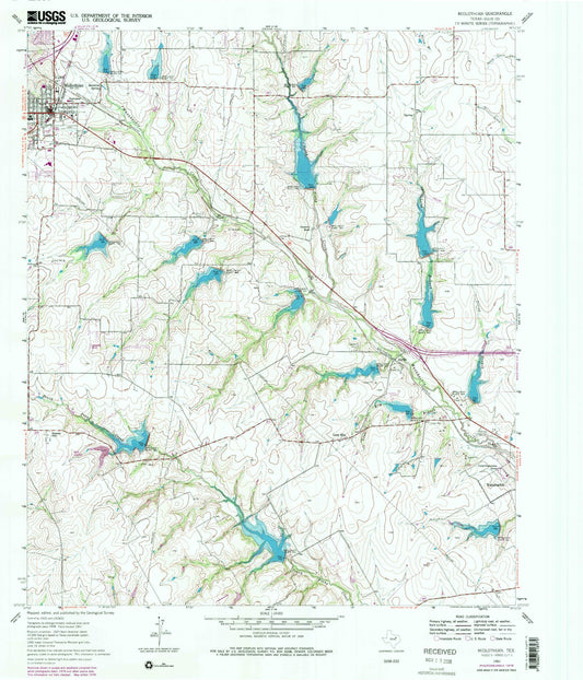 Classic USGS Midlothian Texas 7.5'x7.5' Topo Map Image