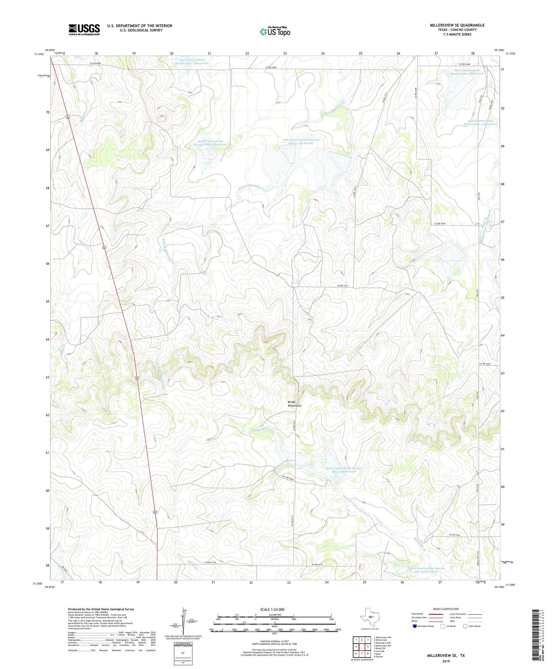 Millersview SE Texas US Topo Map MyTopo Map Store
