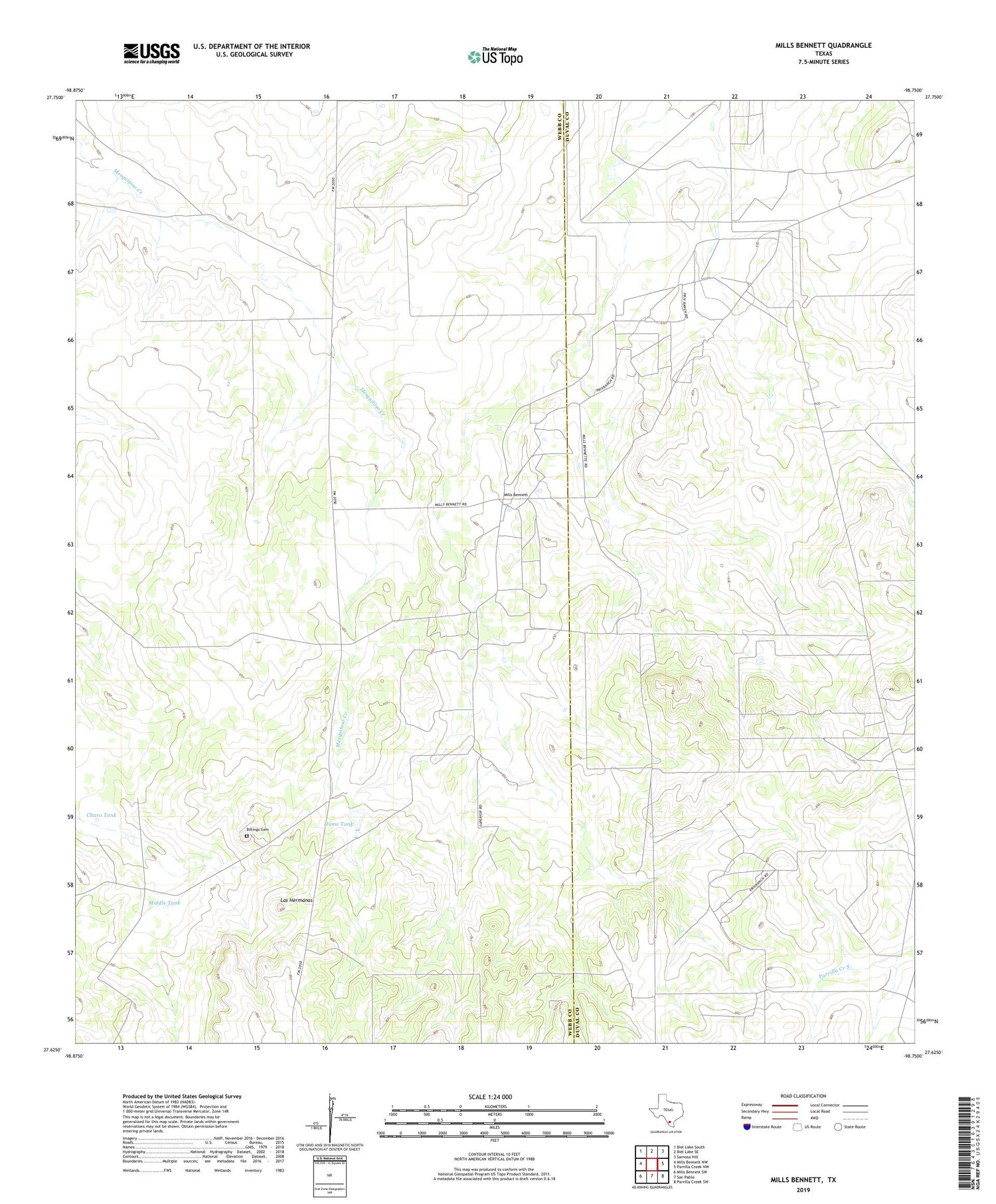 Mills Bennett Texas US Topo Map Image