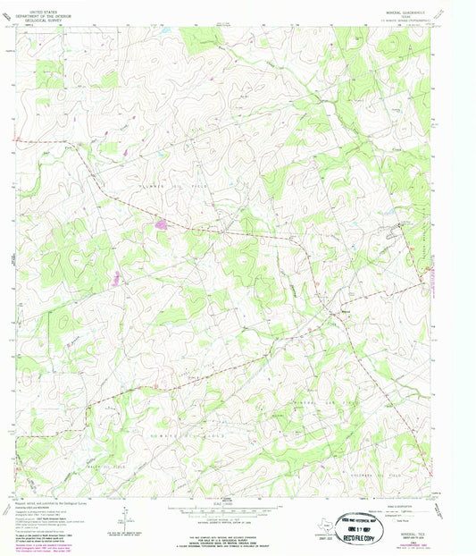 Classic USGS Mineral Texas 7.5'x7.5' Topo Map Image