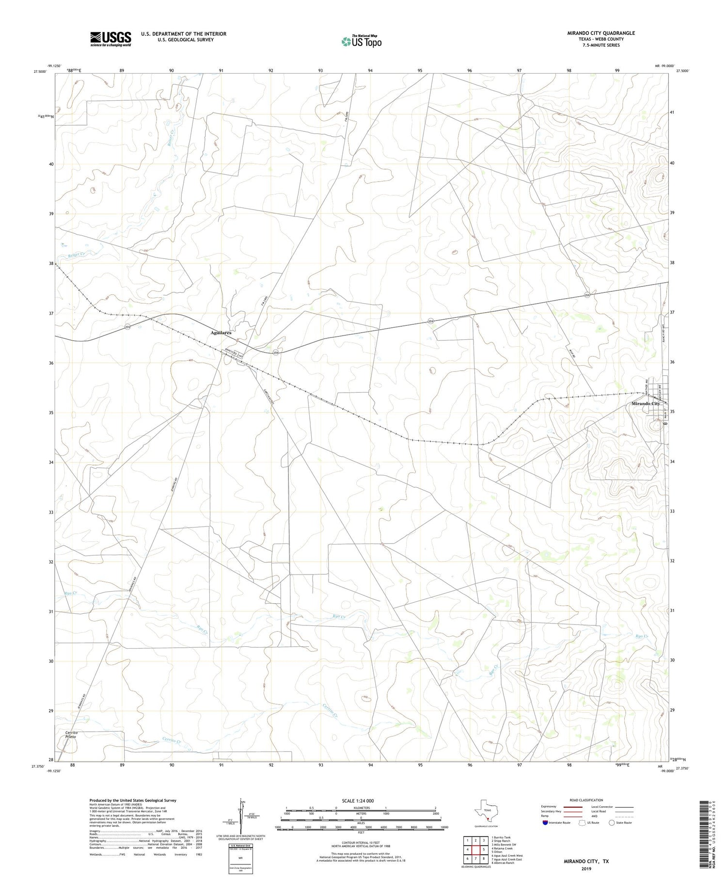 Mirando City Texas US Topo Map Image