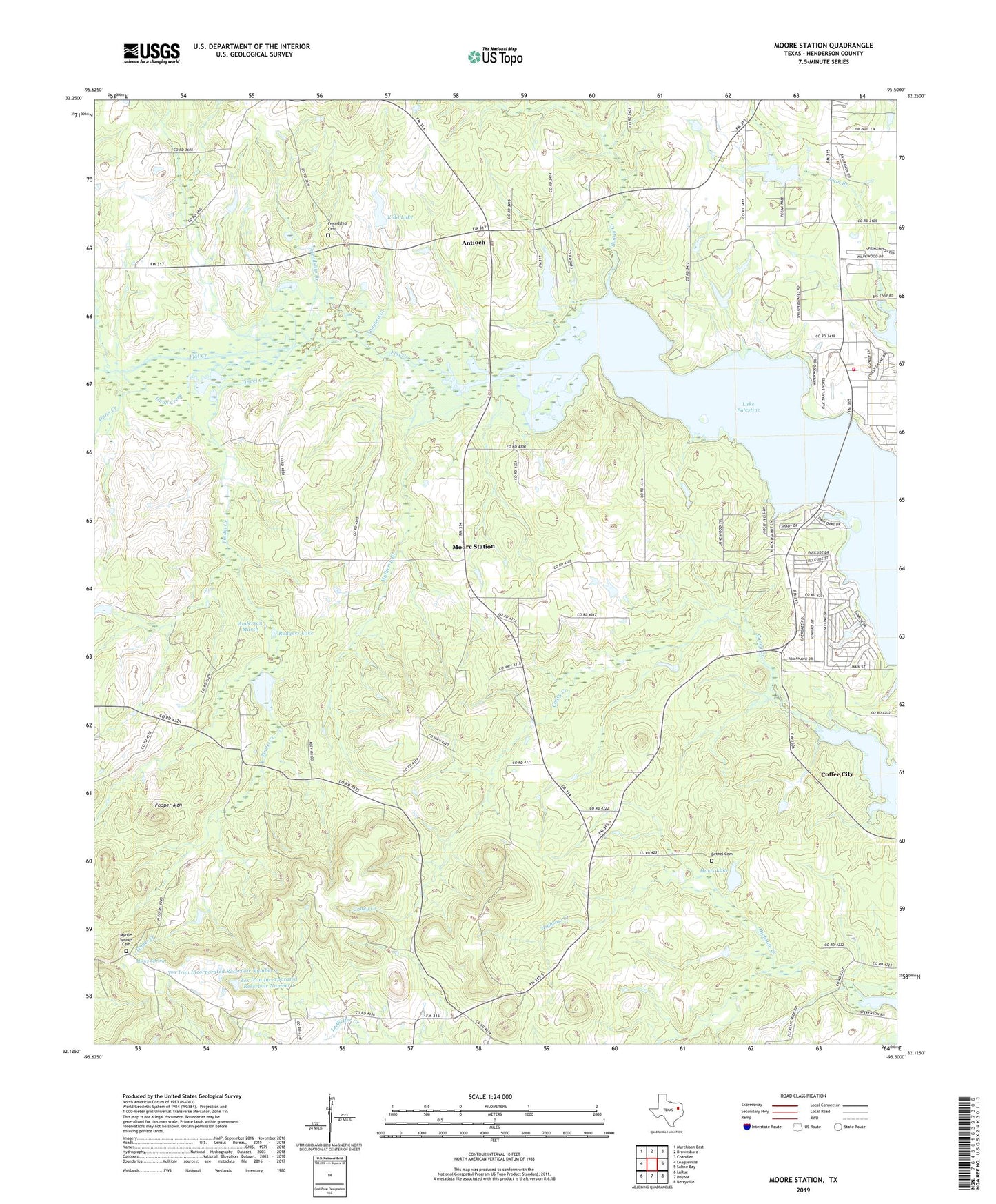 Moore Station Texas US Topo Map Image