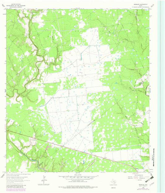 Classic USGS Morales Texas 7.5'x7.5' Topo Map Image