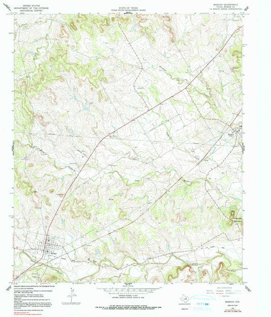 Classic USGS Morgan Texas 7.5'x7.5' Topo Map Image