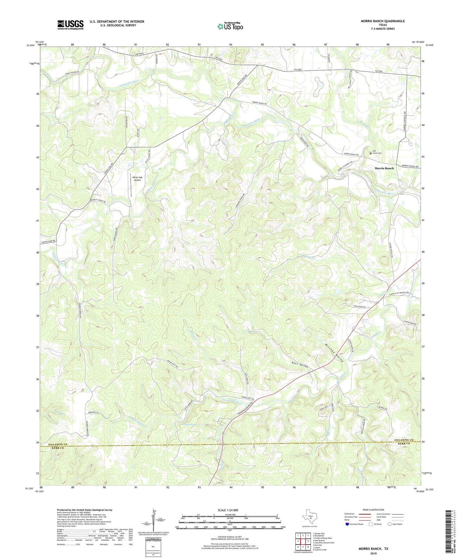 Morris Ranch Texas US Topo Map Image