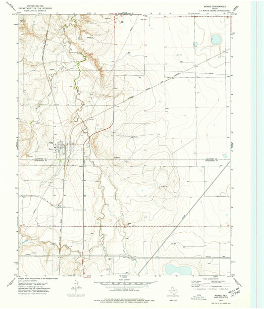 Classic USGS Morse Texas 7.5'x7.5' Topo Map Image