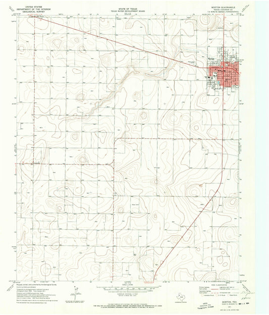 Classic USGS Morton Texas 7.5'x7.5' Topo Map Image