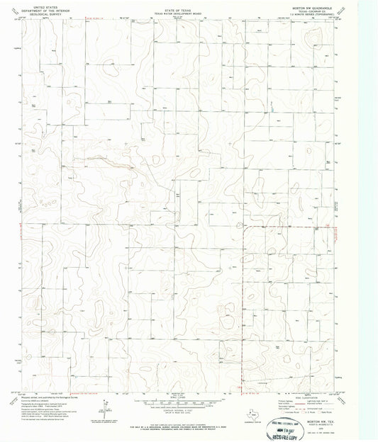 Classic USGS Morton NW Texas 7.5'x7.5' Topo Map Image