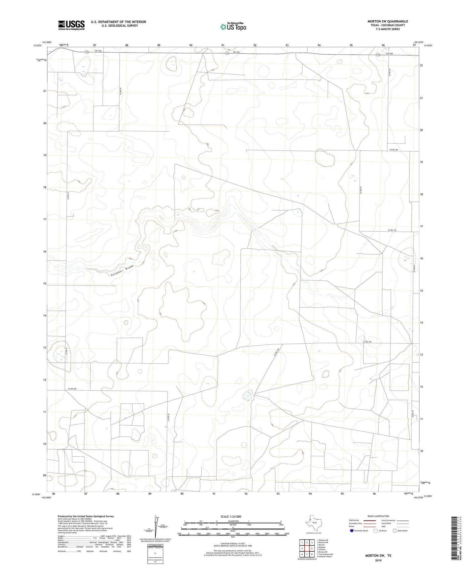 Morton SW Texas US Topo Map Image