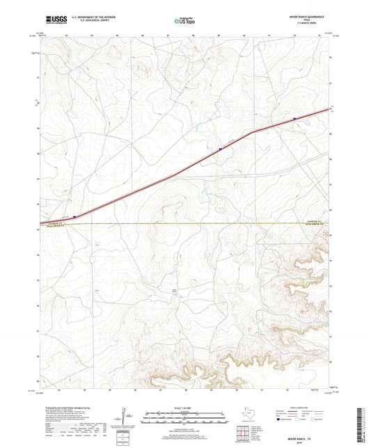 Moser Ranch Texas US Topo Map Image