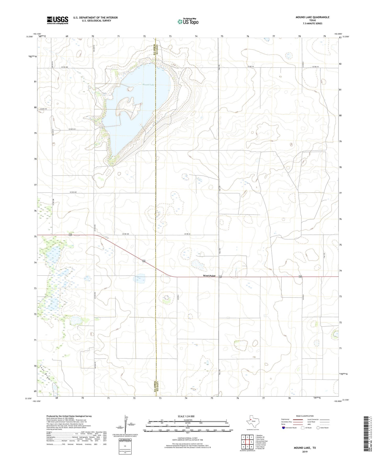 Mound Lake Texas US Topo Map Image