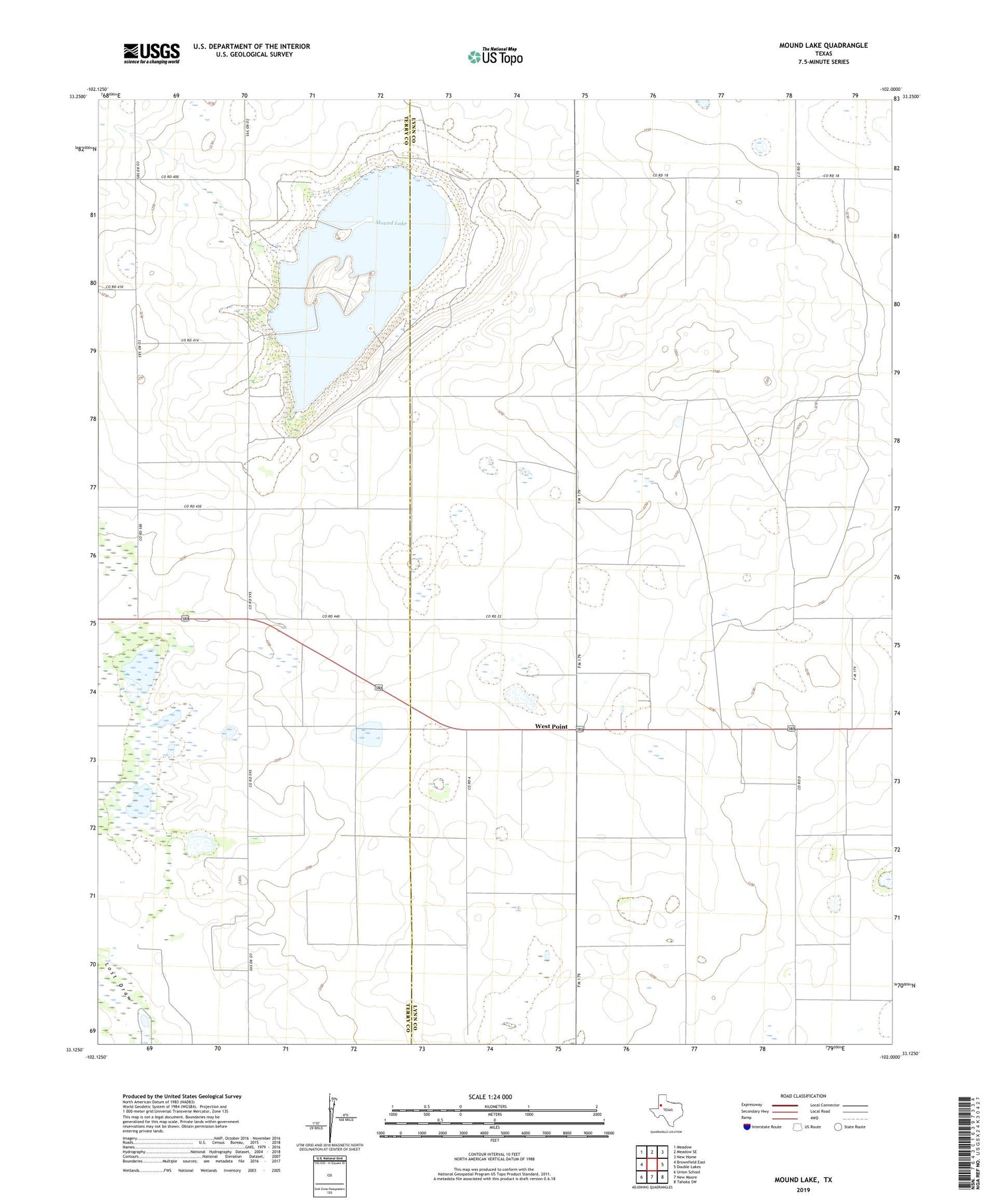 Mound Lake Texas US Topo Map Image
