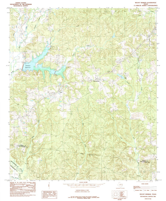 Classic USGS Mount Herman Texas 7.5'x7.5' Topo Map Image